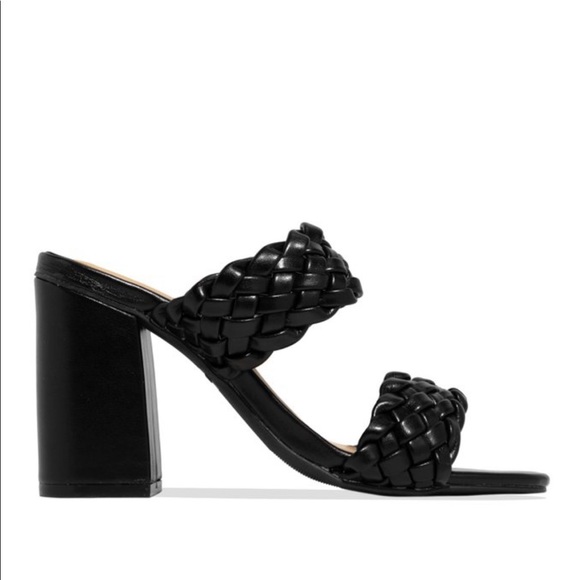 Black Woven Chunky Heel - Picture 6 of 10